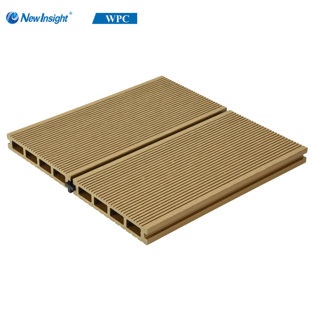 Hollow WPC Decking Double Groove Anti Slip Outdoor Composite Deck Boards
