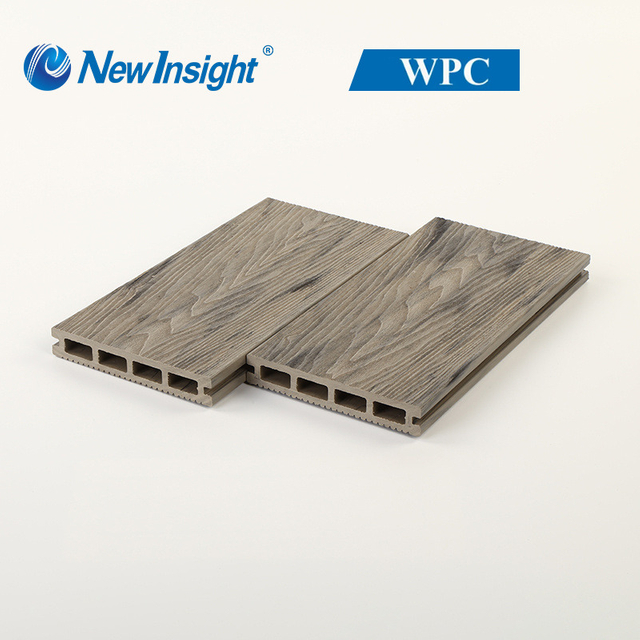 Wood Grain Multi-color Hollow WPC Decking Residential Terrace